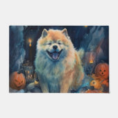 Halloween Chow Chow mit Pumpkins Beängstigend Fußmatte (Vorderseite)