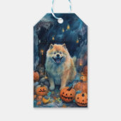 Halloween Chow Chow mit Pumpkins Beängstigend Geschenkanhänger (Vorderseite)