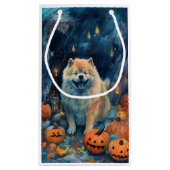 Halloween Chow Chow mit Pumpkins Beängstigend Kleine Geschenktüte (Rückseite)