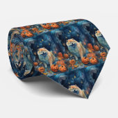 Halloween Chow Chow mit Pumpkins Beängstigend Krawatte (Gerollt)