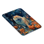 Halloween Chow Chow mit Pumpkins Beängstigend Magnet (Rechte Seite)