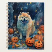 Halloween Chow Chow mit Pumpkins Beängstigend Planer (Vorderseite)