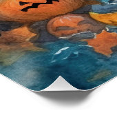 Halloween Chow Chow mit Pumpkins Beängstigend Poster (Ecke)