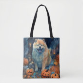 Halloween Chow Chow mit Pumpkins Beängstigend Tasche (Vorderseite)