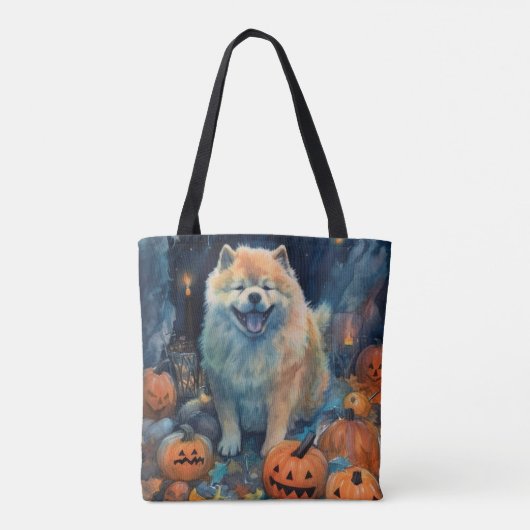 Halloween Chow Chow mit Pumpkins Beängstigend Tasche (Rückseite)