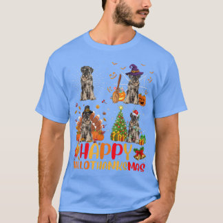 Halloween Christmas Funny Schnauzer Dog Hallothank T-Shirt