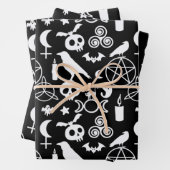 Halloween Christmas Witchy Occult Gothic Pattern Geschenkpapier Set (Beispiel)