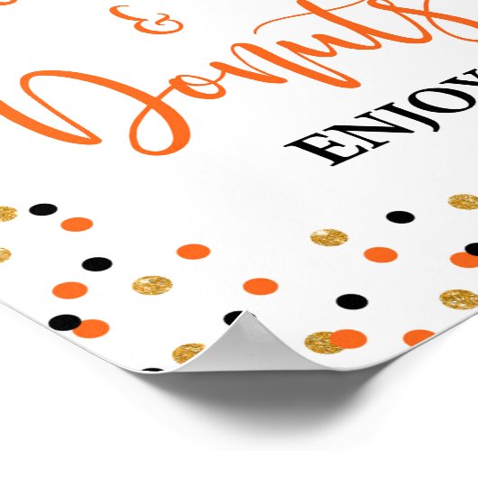 Halloween Cider & Donuts Party-Zeichen Poster (Ecke)