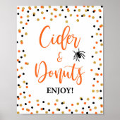Halloween Cider & Donuts Party-Zeichen Poster (Vorne)