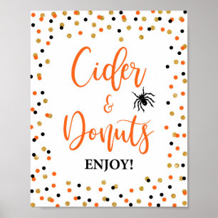 Halloween Cider & Donuts Party-Zeichen Poster