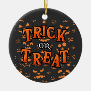 Halloween Circle Keramik für Trick oder Treat Orna Ornament