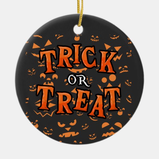 Halloween Circle Keramik für Trick oder Treat Orna Ornament (Vorne)
