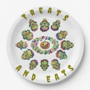 Halloween Circle of Zombies Pappteller