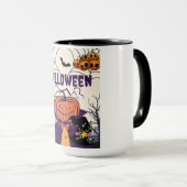 Halloween – citrouille sombre et sorcier tasse (VorderseiteRechts)