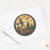 Halloween City und Black Cats Runder Aufkleber (Umschlag)