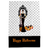 Halloween Classic Elegant Long Black Dress Mittlere Geschenktüte (Rückseite)