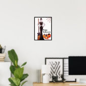 Halloween Classic Elegant Long Black Dress Poster (Heimbüro)