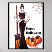 Halloween Classic Elegant Long Black Dress Poster (Vorne)