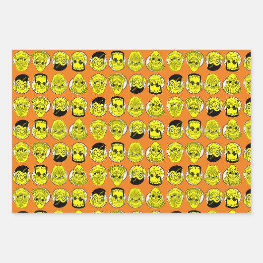 Halloween Classic Movie Monsters Wrapping Paper Geschenkpapier Set (Vorderseite 2)