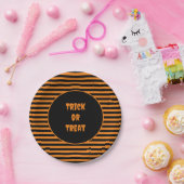 Halloween Classic Orange und Schwarz Streifen Pappteller (Party)