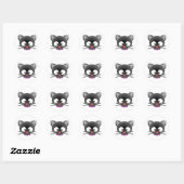 Halloween Classic Round Sticker/Cat Face Runder Aufkleber (Blatt)