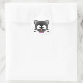 Halloween Classic Round Sticker/Cat Face Runder Aufkleber (Tasche)