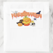 Halloween Classic Round Sticker/Happy Halloween Rechteckiger Aufkleber (Tasche)