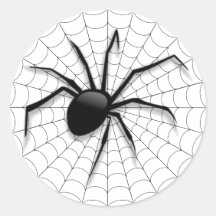 Halloween Classic Round Sticker/Spider und Web