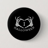 Halloween! Classic - Skelettfächer Herz Button (Vorderseite)