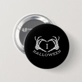 Halloween! Classic - Skelettfächer Herz Button (Vorne & Hinten)