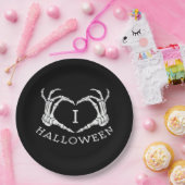 Halloween! Classic - Skelettfächer Herz Pappteller (Party)