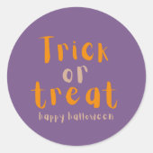 Halloween Classic Trick oder Treat Round Sticker (Vorderseite)