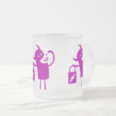 Halloween Clip Art Monster Trick oder Treater Tass Mattglastasse (VorderseiteRechts)