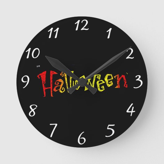 Halloween Clock Runde Wanduhr (Vorderseite)