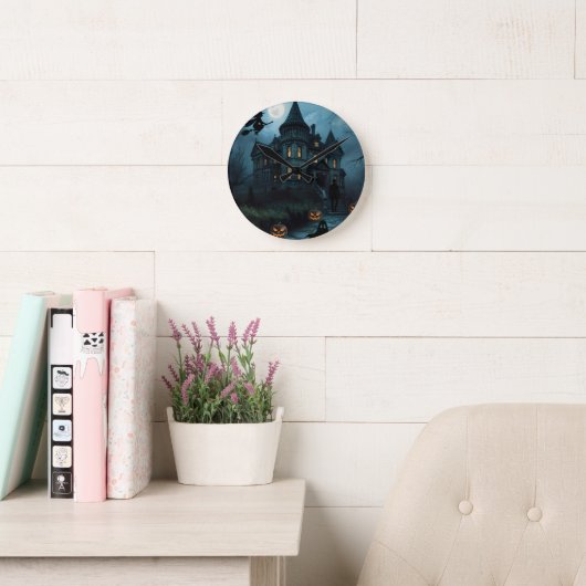 Halloween Clock Runde Wanduhr (Lesesaal)