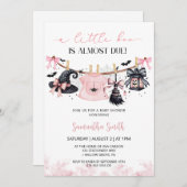 Halloween Clothes Line Girl Babydusche Einladung (Vorne/Hinten)