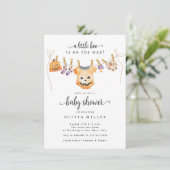 Halloween Clothesline Kinderdusche Einladung (Stehend Vorderseite)