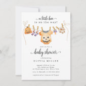 Halloween Clothesline Kinderdusche Einladung (Vorderseite)