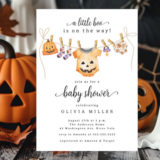 Halloween Clothesline Kinderdusche Einladung