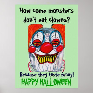 HALLOWEEN CLOWN FIEND Witz Poster