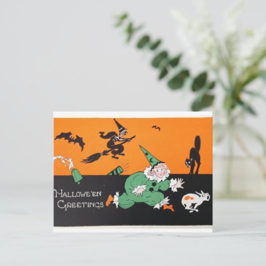 Halloween Clown Postcard: Whimsical Fun! Postkarte (Stehend Vorderseite)