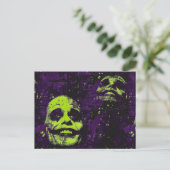 Halloween Clown Spooky Season Lila Postkarte (Stehend Vorderseite)