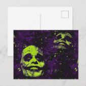 Halloween Clown Spooky Season Lila Postkarte (Vorne/Hinten)