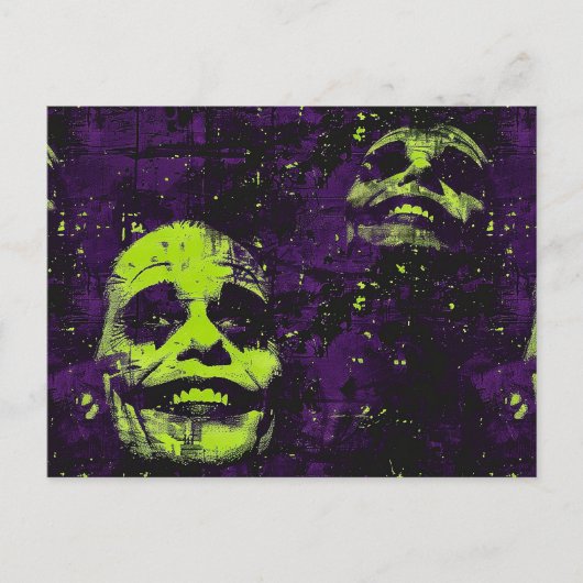 Halloween Clown Spooky Season Lila Postkarte (Vorderseite)