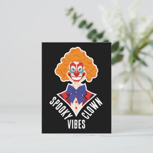Halloween Clown Vibes Creepy Circus Simple Postkarte (Stehend Vorderseite)