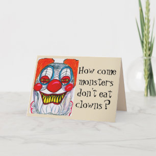 HALLOWEEN CLOWN Witzkarte Feiertagskarte