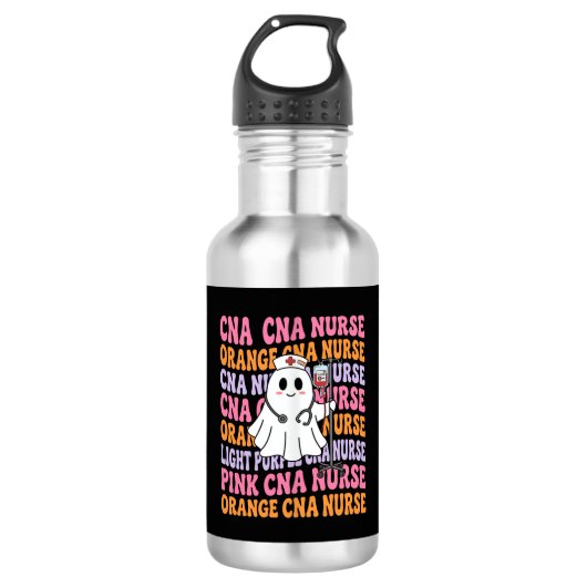 Halloween CNA Krankenschwester Geist Design Edelstahlflasche (Vorderseite)