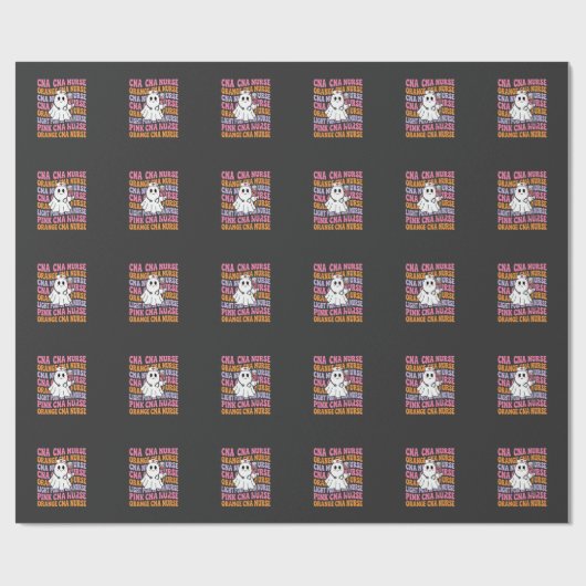 Halloween-CNA-Krankenschwester-Geister-Design Geschenkpapier (Flach)