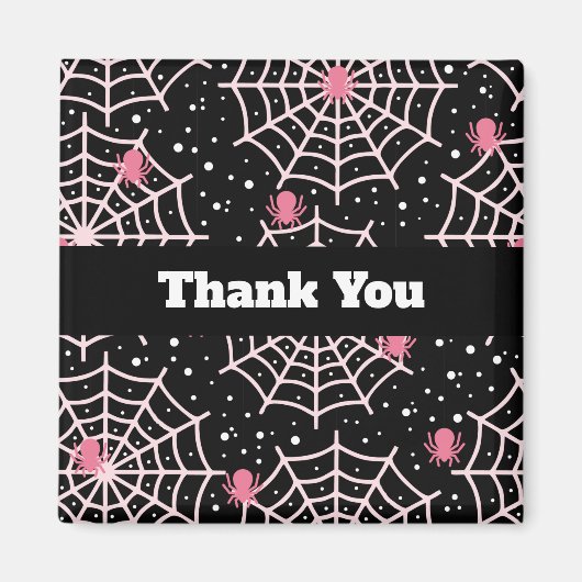 Halloween Coblies & Spiders Pattern Vielen Dank Magnet (Vorne)