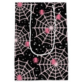 Halloween Coblies & Spiders Pattern Vielen Dank Mittlere Geschenktüte (Rückseite)